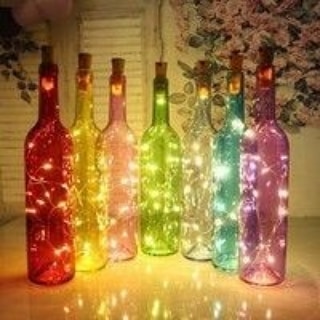 10 Beautiful Glass Bottle and String Light Decoration Ideas • Shilpidea.Com